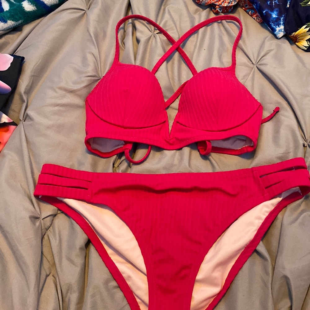 Hot pink Target bikini set, perfect for summer!
